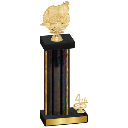 Accented Single Black Glacier Fourth Place Swimming Trophy