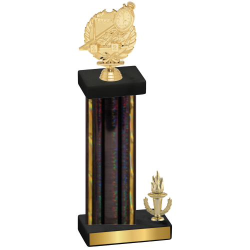 Accented Single Black Glacier Victory Swimming Trophy