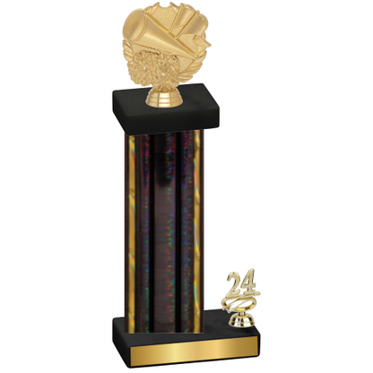 Accented Single Black Glacier Year Cheerleading Trophy