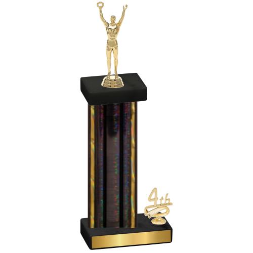 Accented Single Black Glacier Fourth Place Victory Trophy