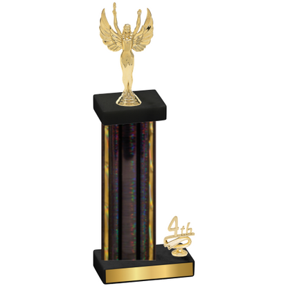 Accented Single Black Glacier Fourth Place Victory Trophy