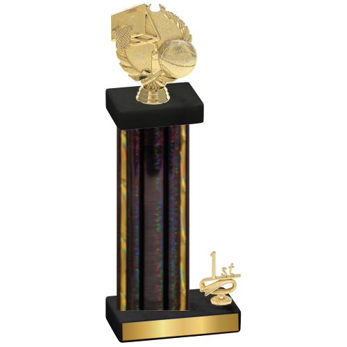 Accented Single Black Glacier First Place Basketball Trophy