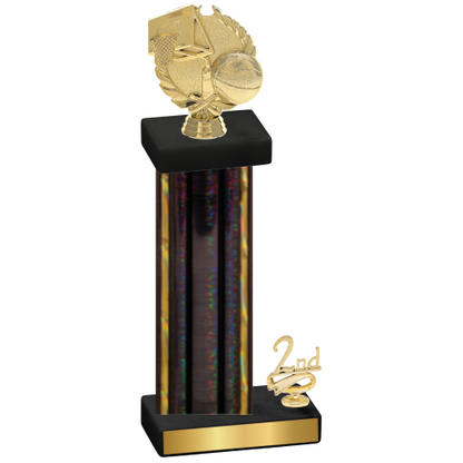 Accented Single Black Glacier Second Place Basketball Trophy