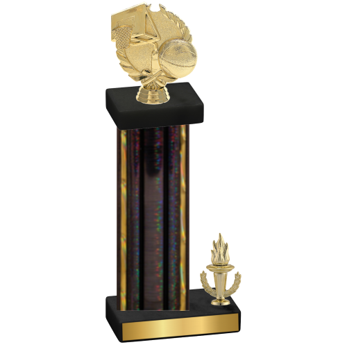 Accented Single Black Glacier Victory Basketball Trophy