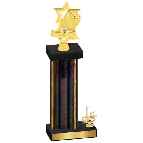 Accented Single Black Glacier First Place Pickleball Trophy