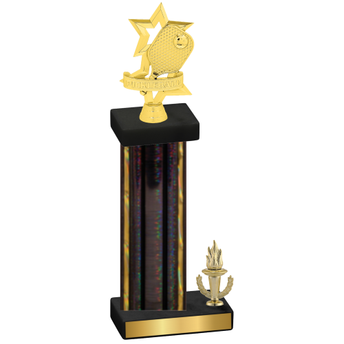 Accented Single Black Glacier Victory Pickleball Trophy