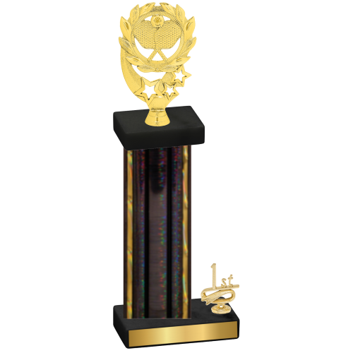 Accented Single Black Glacier First Place Pickleball Trophy