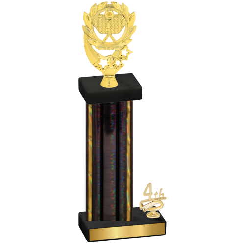 Accented Single Black Glacier Fourth Place Pickleball Trophy