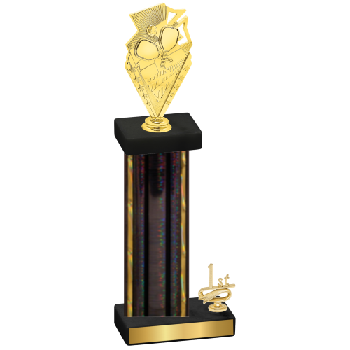 Accented Single Black Glacier First Place Pickleball Trophy