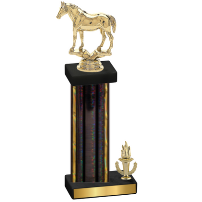 Accented Single Black Glacier Victory Horses Trophy