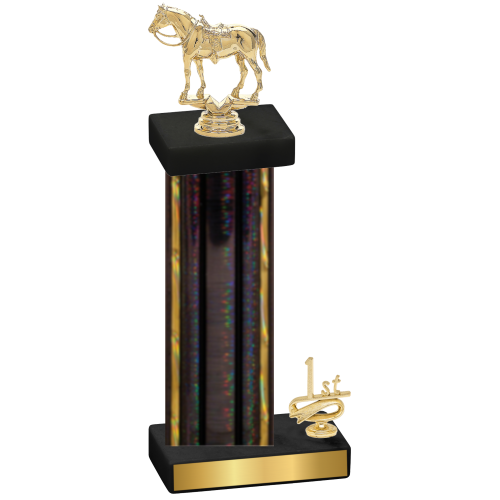 Accented Single Black Glacier First Place Horses Trophy