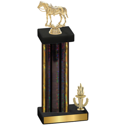 Accented Single Black Glacier Victory Horses Trophy