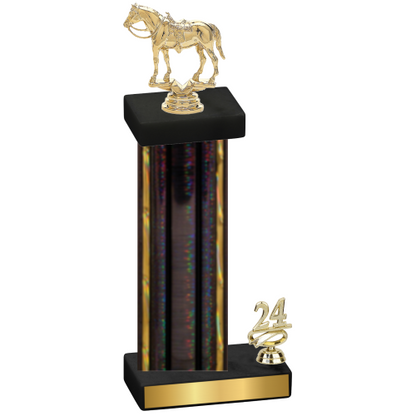 Accented Single Black Glacier Year Horses Trophy