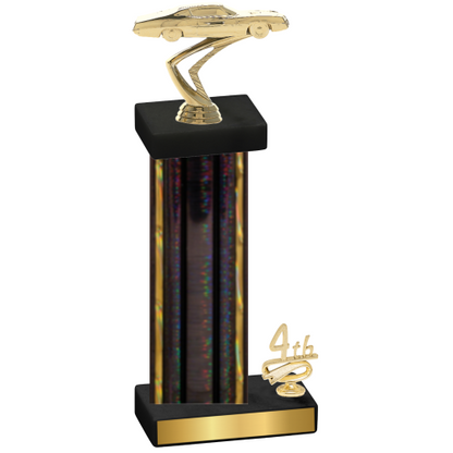 Accented Single Black Glacier Fourth Place Cars Trophy