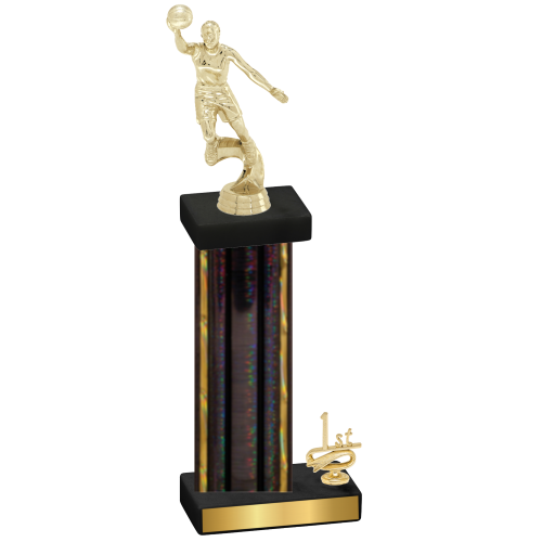 Accented Single Black Glacier First Place Basketball Trophy