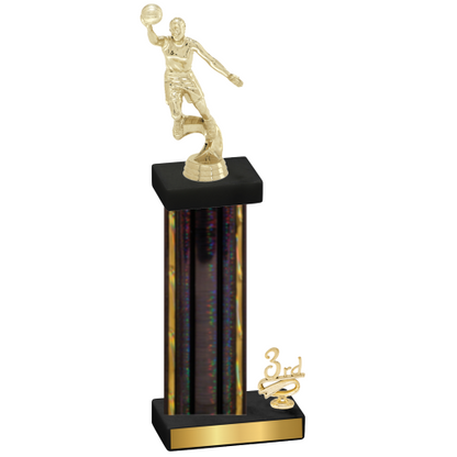 Accented Single Black Glacier Third Place Basketball Trophy