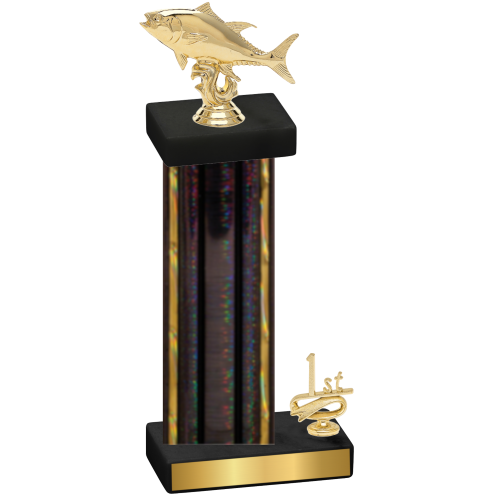 Accented Single Black Glacier First Place Fishing Trophy