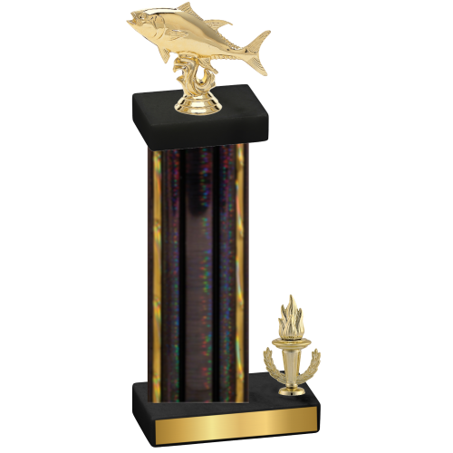 Accented Single Black Glacier Victory Fishing Trophy