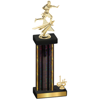 Accented Single Black Glacier First Place Flag Football Trophy