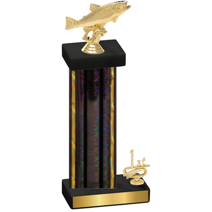 Accented Single Black Glacier First Place Fishing Trophy