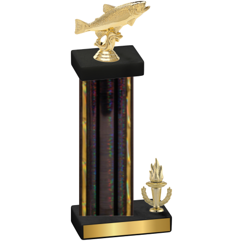 Accented Single Black Glacier Victory Fishing Trophy