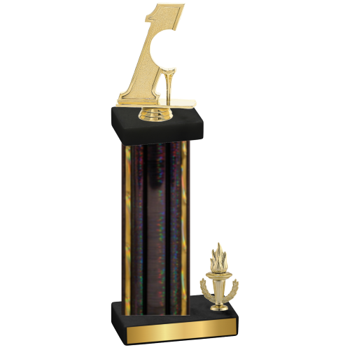 Accented Single Black Glacier Victory Golf Trophy