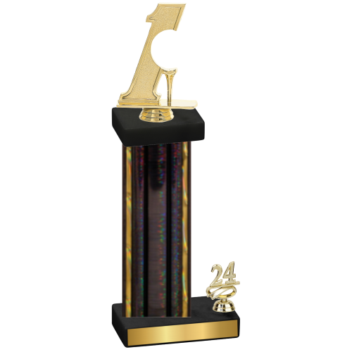 Accented Single Black Glacier Year Golf Trophy