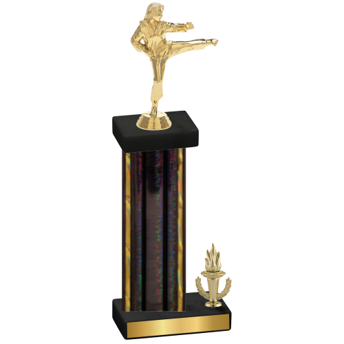 Accented Single Black Glacier Victory Karate Trophy