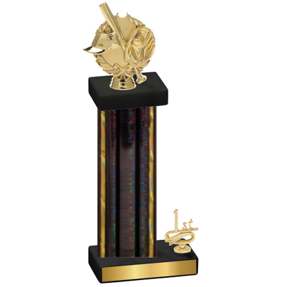 Accented Single Black Glacier First Place Baseball Trophy