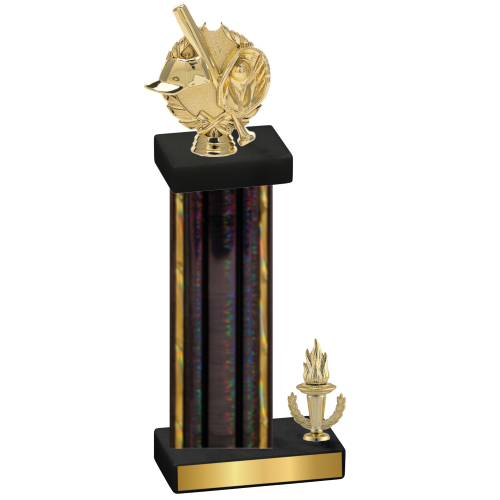 Accented Single Black Glacier Victory Baseball Trophy