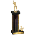 Accented Single Black Glacier Third Place Baseball Trophy