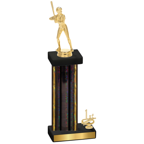 Accented Single Black Glacier First Place Softball Trophy