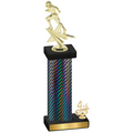Accented Single Black Carbon Fiber Fourth Place Football Trophy