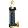 Accented Single Black Carbon Fiber First Place Soccer Trophy