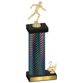 Accented Single Black Carbon Fiber Second Place Running Trophy