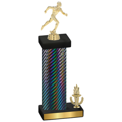 Accented Single Black Carbon Fiber Victory Running Trophy