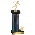 Accented Single Black Carbon Fiber Second Place Running Trophy