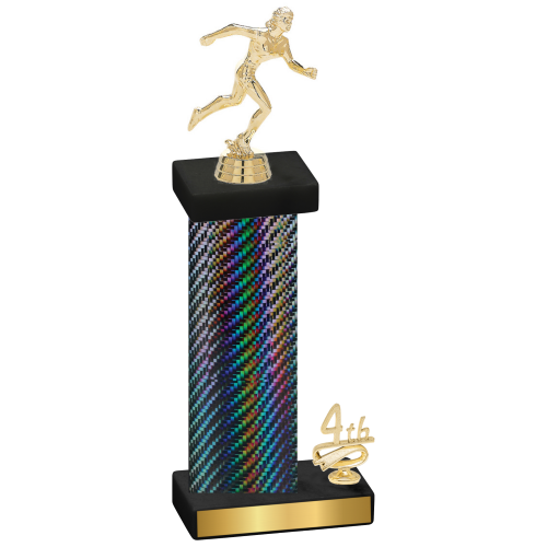 Accented Single Black Carbon Fiber Fourth Place Running Trophy