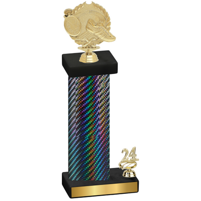 Accented Single Black Carbon Fiber Year Running Trophy