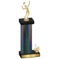 Accented Single Black Carbon Fiber First Place Tennis Trophy