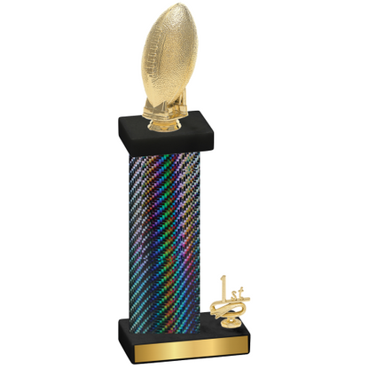 Accented Single Black Carbon Fiber First Place Football Trophy