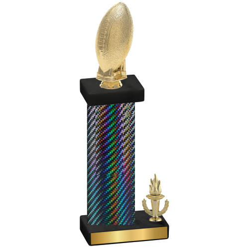 Accented Single Black Carbon Fiber Victory Football Trophy