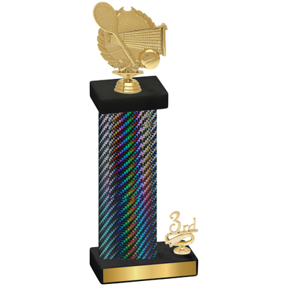 Accented Single Black Carbon Fiber Third Place Tennis Trophy