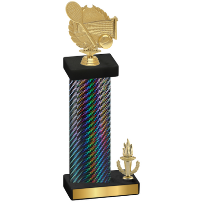 Accented Single Black Carbon Fiber Victory Tennis Trophy