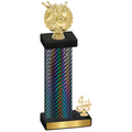 Accented Single Black Carbon Fiber Fourth Place Bowling Trophy
