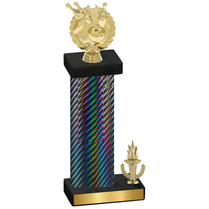 Accented Single Black Carbon Fiber Victory Bowling Trophy