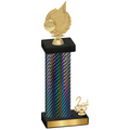 Accented Single Black Carbon Fiber Second Place Volleyball Trophy