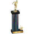 Accented Single Black Carbon Fiber First Place Tennis Trophy