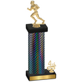 Accented Single Black Carbon Fiber Fourth Place Football Trophy