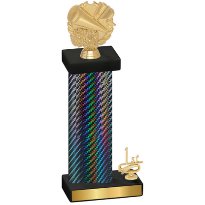 Accented Single Black Carbon Fiber First Place Cheerleading Trophy